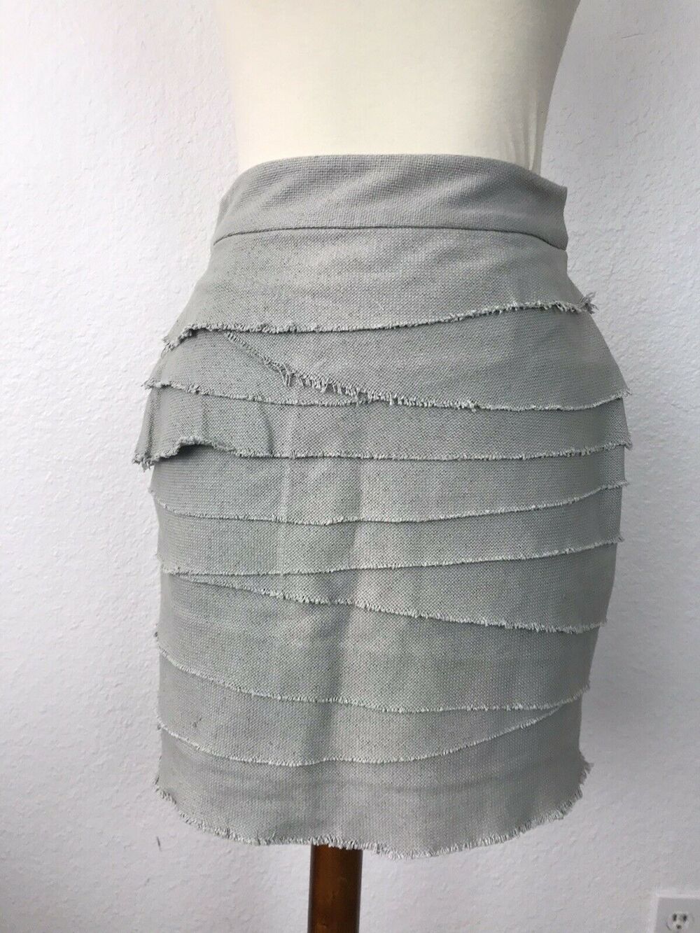 Adam by Adam Lippes Raw Trim Tiered Mini Skirt
